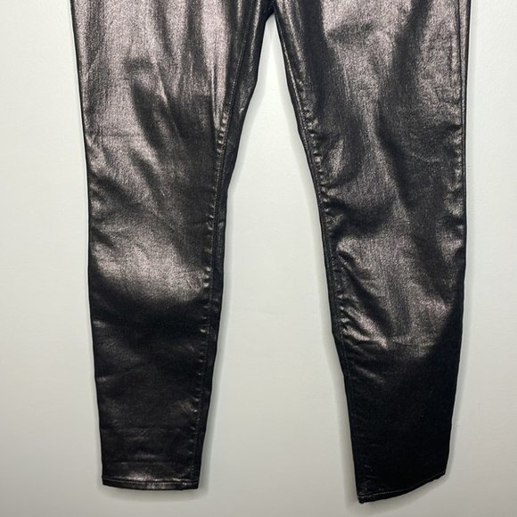 Old Navy Size 8 Rockstar Metallic Silver Bronze Stretch Skinny Jeans Festive - Picture 4 of 9